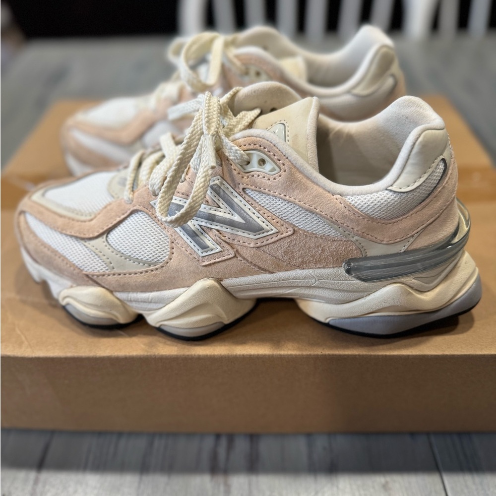 New Balance 9060 Women's Beige Pink and White Sneakers